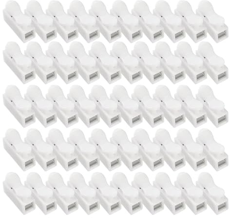 Quorvex Conectores De Alambre Con Resorte | Terminales Eléctricos De Conexión Rápida - 50 Piezas Variadas 5A 250V Herramientas Para Automoción Industria Iluminación Doméstica
