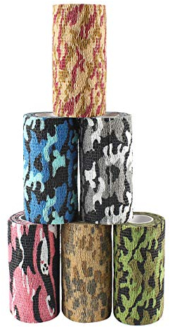 Larcele 6 Bände Selbstklebende Bandage Multifunktions Klebeband Zufällige Tarnung ZZTXBD-03 (Tarnung,10cm*4.5m)