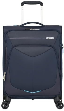 American Tourister Summerfunk - Spinner S, Erweiterbarer Handgepäck, 55 cm, 43/46 L, Blau (Navy)