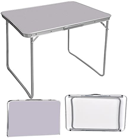 AUTOFU Klapptisch, 80 cm, tragbarer, faltbarer kleiner Tisch mit Tragegriff, quadratisch, Camping-Picknicktisch, zusammenklappbarer Computertisch, leicht, nur 3,6 kg
