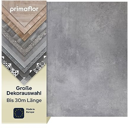 Primaflor PVC Bodenbelag Meterware TURVO - Stein Kanada, 2,00m x 2,50m, Vinyl-Boden in Betonoptik für Küche, Wohn- und Badezimmer, Hochwertige Auslegware, Anti-Rutsch Oberfläche
