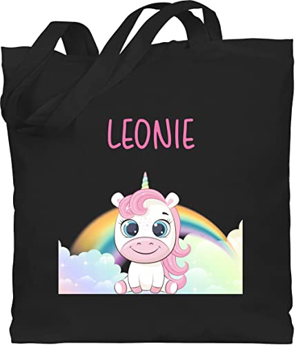 Geschenk mit Namen personalisiert by Shirtracer - Baumwolltasche - Einhörner - Süßes Einhorn mit Name personalisiert I Unicorn