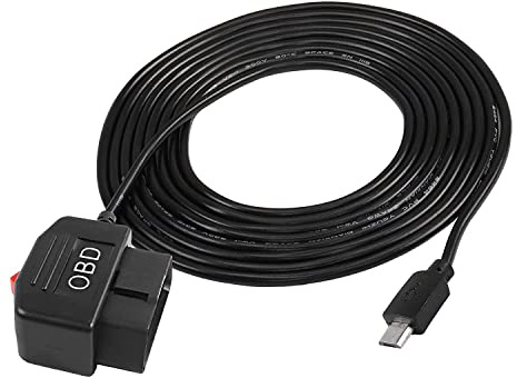 XMSJSIY OBD / OBD2 zu Micro USB Stromkabel für Dash Kamera OBDII Stromkabel Adapter Ladedraht 12.8V - 36V /11.6V - 36V zu 5V 3A Überwachung/Acc Mode - 3.5M / 11.48FT