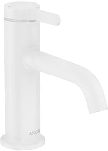 hansgrohe AXOR One Einhebel-Waschtischarmatur 70 mit Hebelgriff und Ablaufgarnitur, Ausladung 130 mm, 48001700, Farbe: Mattweiß