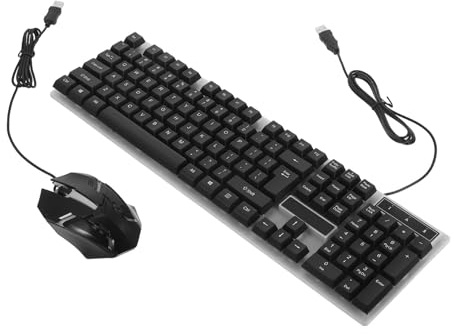 KONTONTY Set Usb Wired Wireless Led Keyboard Led Wireless Keyboard Wired Usb and Color Mechanical Computer Mouse and