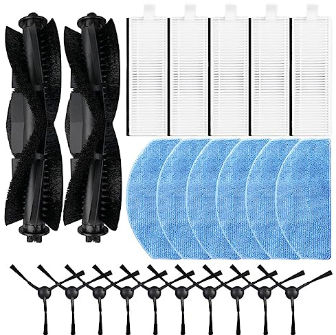 Donkivvy Juego de 23 trapeadores de filtro de cepillo lateral principal para aspiradoras Laresar Evol 3, 2 cepillos de rodillo principal, 5 filtros HEPA, 10 cepillos laterales, 6 mopas para