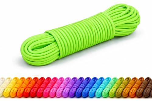 KBBB Gummikordel 1mm / 2mm / 2,5mm / 3mm / 4mm / 5mm Rundgummi Gummischnur elastisch Handwerk Lange 5m / 4m / 3m / 2m 32 Farben 1001 Neon Grün 3mm X 5m