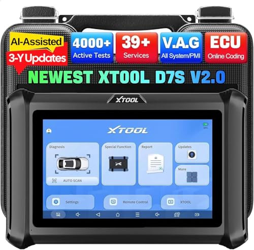 XTOOL D7S OBD2 Diagnosegerät Auto für alle Fahrzeuge, KI-gestützte, Vollständige Systemdiagnose, ECU Codierung & Bidirektional, 39+ Servicefunktionen, V.A.G, PMI, CAN FD/DoIP, 3 Jahre Updates