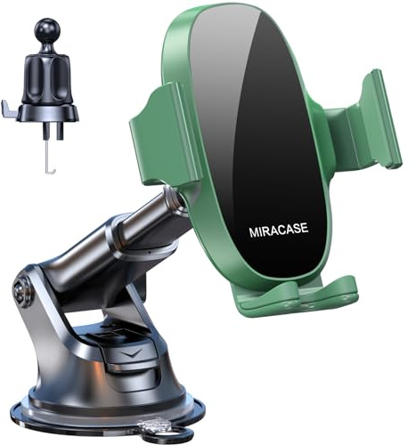 Miracase Handyhalterung Auto Universal [Starker Saugnapf und Metallhaken] kfz Handy Halterung lüftung Armaturenbrett Windschutzscheibe Handyhalter iPhone Samsung Galaxy Alle Smartphones Grüner
