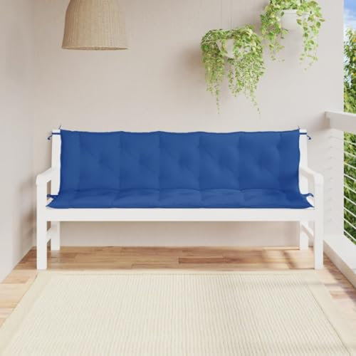 Rantry Gartenbank Auflagen 2 STK. Bankkissen Bankauflage Sitzkissen und Rückenkissen Bankpolster Polsterauflage Auflage für Gartenbank & Hollywoodschaukel Blau 180x50x7 cm Oxford-Gewebe