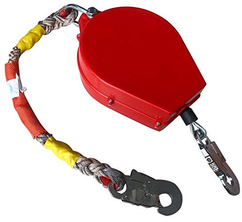 Kabelsicherheits-Absturzsicherung, einziehbares Lanyard-Absturzsicherungsgerät, Absturzsicherungsblock, selbsteinziehender Rettungsseil-Außenstoßdämpfer für BAU und Bergbau, Tragkraft 100 kg, 5 m