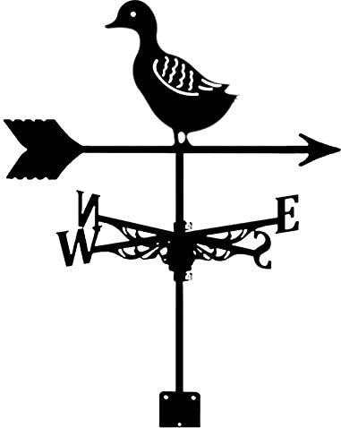 Wetterfahne Wetterfahne auf dem Dach installieren, Entensilhouette, Windfahne, Korrosionsschutz-Sprühfarbe, Windrichtungsanzeiger, auf Dekoration, Garten, Terrasse, Scheune, Garage, Bauernhof auftrag