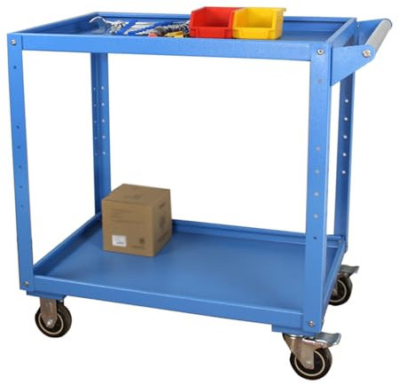 YCOVSFP 2-stöckiger, 150 Kg Schwerer Werkzeugwagen Mit Rädern for Mechaniker, Robuster Werkzeugaufbewahrungs-Organizer, Ideal for Garage, Lager Und Reparaturwerkstatt