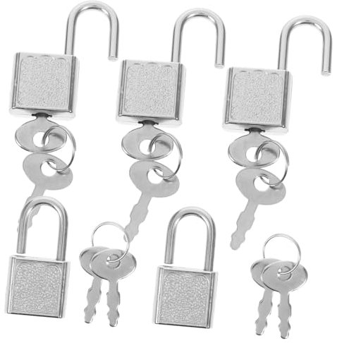ibasenice 5pcs Pirate Chest Mini Locks with Keys for Kids Treasure Box, Antique Small Padlocks for Wooden Toy Boxes and Drawer Decorative Locks