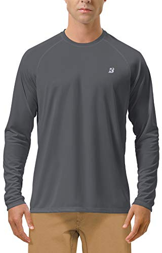 Roadbox Men's Long Sleeve Rash Vest, UPF 50+ UV Sun Protection Swim T-Shirt, Quick Dry Breathable Top for Swimming, Surfing & Holiday