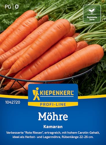 Kiepenkerl Möhrensamen Kamaran 1042720, Gemüsesaat | Rübenlänge von 22-26 cm, Inhalt für 6-7 laufende Meter, aromatisch