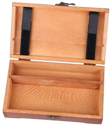 STOBOK Solid Wood Stationery Box Pencil Storage Container Wooden Storage Boxes Lid