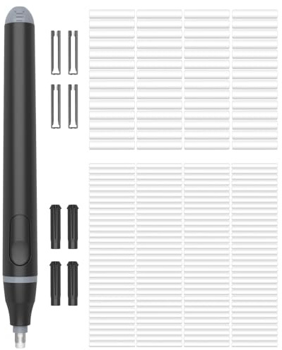 Foyucool Borrador Eléctrico (con 220 Gomas de Repuesto), 2 Tamaños (2.3mm 5mm), Electrica a Pilas, Goma Portátil Automática, Para Pintar, Aprender, Esbozar, Oficina, Negro