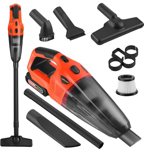 ValueMax Cordless Handheld Vacuum, Portable Vacuum Cleaner Dry/Wet Suction with 20V Rechargeable Battery and Multi-Nozzles for Car, Home and Pet Hair Cleaning(Battery Included)