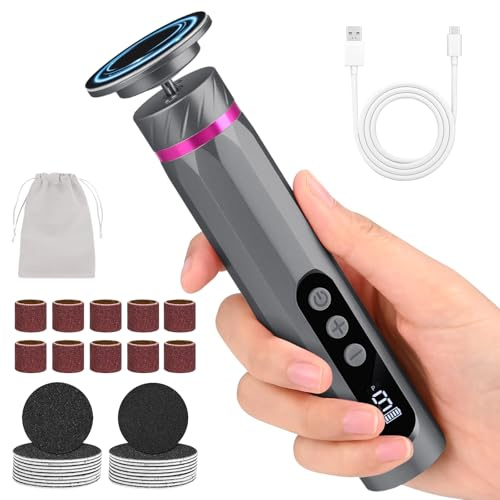 SternSinn Pediküre Set Fußpflege Elektrisch, 9 Geschwindigkeitsstufen, 2000 mAh Akku, Hornhautentferner mit Ersatzscheiben, 13000 U/min (Neues Grau)