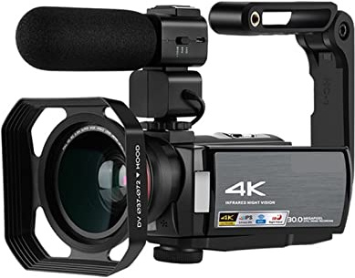 JOJIDE Camescope Numerique, Caméra vidéo 4K Caméscope de Vision Nocturne IR Caméras Vlog numériques Full HD Professionnel(10tons 5tons)