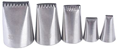 LOORGVEL Beccucci per Pasticceria in Acciaio Inox, Set 5 Pezzi, 5 Forme per Decorare Torte, Biscotti e Muffin, per Principianti e Professionisti