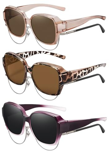 zorvixal 3 Pièces Lunette de Soleil Superposable Femme