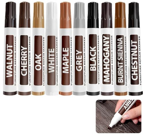 10 Stück Möbelreparatur, Holz Reparatur Farbe, Holzmarker für Kratzer und Flecken ideal für Holzböden, Tische, möbel reparatur,Schränke, DIY-Reparaturen