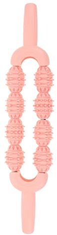 Homoyoyo Bâton de Massage Manuel à Rouleaux pour Mollets, Rouleau Relaxant Musculaire Texturé, Portable et Léger, pour Yoga, Récupération Sportive et Soulagement des Jambes, Couleur Rose