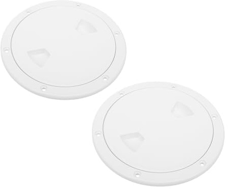 KIMISS Escotilla de Acceso a Cubierta Marina, Redonda de 6 Pulgadas, de ABS Antideslizante, con Tapa Desmontable y Junta Tórica, para Yates, Barcos, Caravanas y Aplicaciones Marinas. (White)
