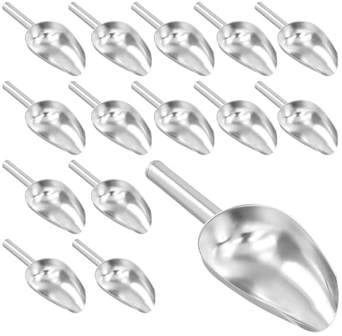 MUNGHOK 15 palas para hielo de acero inoxidable, pequeñas palas de acero inoxidable, para harina, especias, lavavajillas, para cubitos de hielo, caramelos, harina
