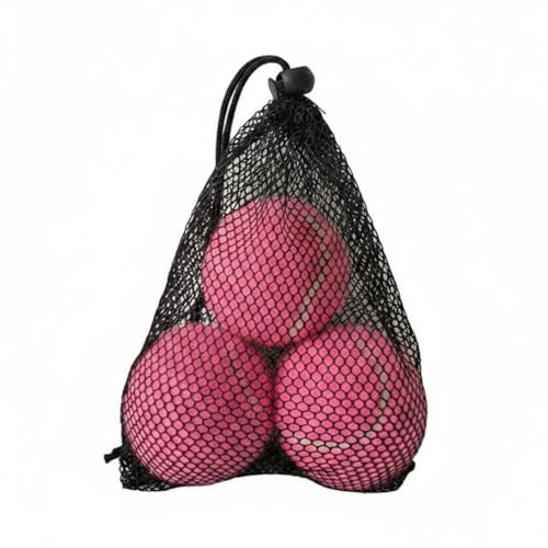 Oshhni Training Tennis Ball Trainingsball Tennis Übungsball mit Robustem Gummikern Und Filz für Anfänger Fortgeschrittene Freizeitspieler Geschenk Heimdekoration, Pink