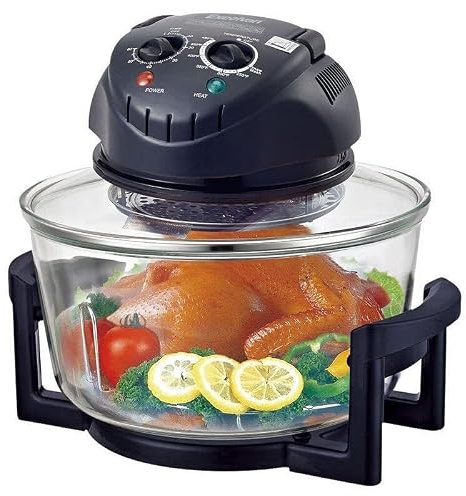 Friggitrice ad aria alogena da 12 litri, con temperatura regolabile manualmente 125-250°C e timer, per cucina, ristorante Black