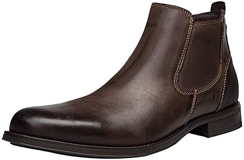 ANUFER Hombres Genial Retro Piel Genuina Botines Chelsea Tobillo Alto Zapatos de Vestir
