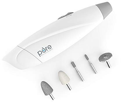Pure Enrichment PureNails Express Cordless Manicure and Pedicure System - Portable, Battery-Powered Nail File with 5 Interchangeable Attachments, 2 Speeds and Storage Bag - Ideal for Travel & Home
