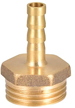 sourcing map Conector Manguera de Lengüeta, Racor Manguera de Latón, Púa de 6mm, Rosca Macho G1/2, Adaptador Manguera Tubo