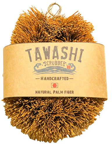JAPAN Handcrafted Tawashi brush scrubbing cleaning natural palm fiber Set of 2