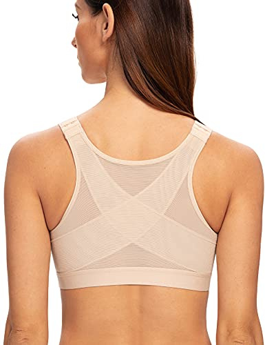 MELENECA Kvinnors främre fäste Trådlöst efter operation Plus Size Ryggstöd Posture BH