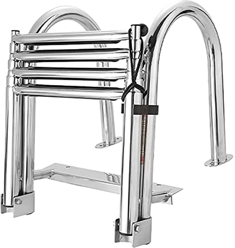 Bootsleiter Klappbar Leitern Schwimmen Badeleiter Teleskopisch Boot Poolleiter, Yacht Deckleiter Edelstahl Schwimmdeckleiter Mit Rutschfestem Pedal Für Pool/Boot Schwimmbad