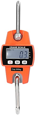 Hängende Waage 300KG 660lbs, Digitale Hängewaage Elektronische Kranwaage mit genauer Nachladefedersensor & LCD-Anzeige, Mini tragbare Waage mit Haken für Bauernhof, Fabrik, Jagd