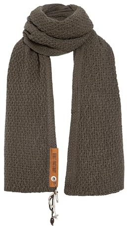 KNIT FACTORY - Luna Schal - Strickschal Für Damen und Herren - XL Schal mit Wolle - 200 x 50 cm - Hochwertige Qualität - Cappuccino