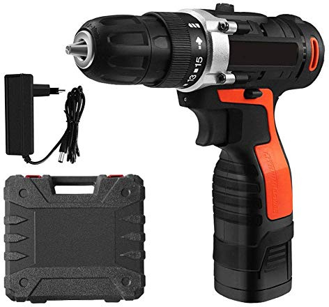 Samnuerly Taladro inalámbrico Recargable Industrial Profesional de 16,8 V con 1 batería de Iones de Litio, Cargador rápido de 1,5 Horas, Taladro eléctrico Compacto de 2 velocidades, pa