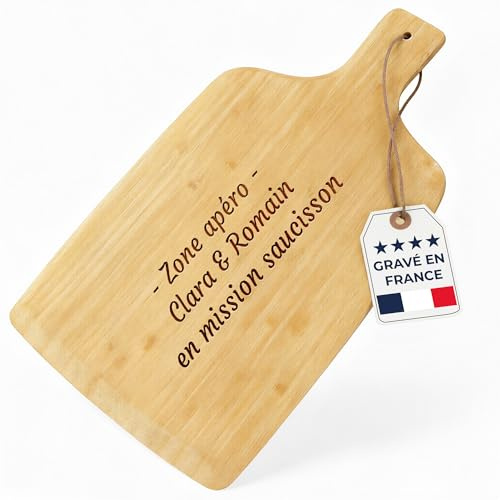 KDO MAGIC - Schneidbrett personalisiert - Holzbrett - Eingravierter Vorname - Geschenk Küche - Geschenkidee für den Vatertag, Weihnachten (Motiv: Text)