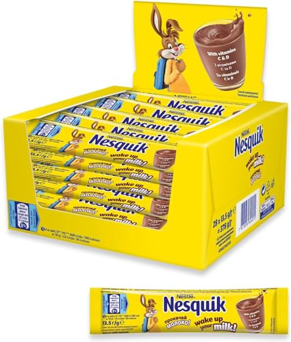 BOISSON CHOCOLAT CACAO NESQUIK FABRIQUÉE PAR NESTLE EU CONSERVATION LONGUE (60 Sachets x 13.5g)