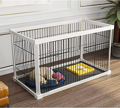 hundehütte outdoor , Zusammenklappbarer Haustierzaun, Robuster Hundekäfig, Faltbarer Stahlkäfig, Tierlaufstall, Metalldraht Mit Tür Und Oberer Abdeckung, For Drinnen Und Draußen ( Color : Black White