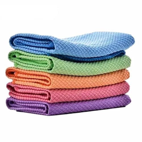 GUYANA Scrub Mommy Paño de Lavado de 5 uds, Toalla de Limpieza, paño de Limpieza de Vidrio for Ventanas, paño Resistente al Aceite de Cocina Bayetas (Size : 30X40CM)