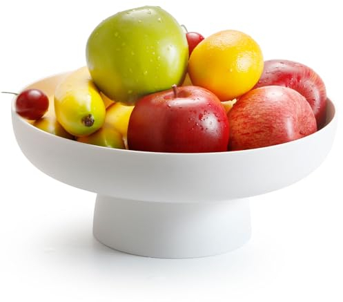 NUTRIUPS Fruit Bowls for The Kitchen Plastic White Fruit Basket Decorative Fruit Bowl