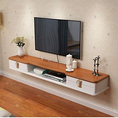 Schwebendes Regal, modernes schwimmendes Regal, Standbrett, Rack, Schrank, Medienkonsole, Wandmontage, hängende Audio-/Videokonsole für Kabelboxen, Router, Fernbedienungen, Spielekonsolen (A 130