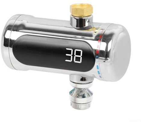 Elektrischer Durchlauferhitzer, Mini Elektrischer Warmwasserbereiter mit Digitalanzeige, Installationsfreier Durchlauferhitzer, Wasserhahn-Heizung aus Edelstahl, 3000 W