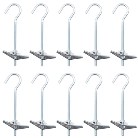 Hsthe Sea 10 Pezzi Gancio per soffitto in Acciaio al Carbonio per cartongesso soffitto Parete Molla Gancio a levetta bulloni Gancio ancoraggi per Fissaggio a Parete Gancio